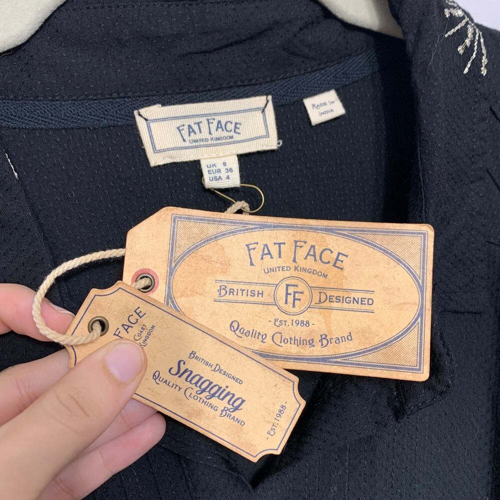 Fat Face Madagan Celestial Long Sleeve Dress NWT Sz 4 Embroidered Knee Length - Picture 3 of 10